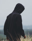 Faded black Rbbsh Core Rbbsh hoodie with a comfortable fit, featuring a soft fabric and classic hood design.