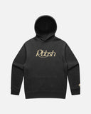 Core Rbbsh hoodie in faded black with a front view, showcasing the casual fit and soft fabric suitable for everyday wear.