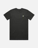 Rbbsh Doppio Tee in coal color, front view showcasing a classic T-shirt with a simple crew neck design.