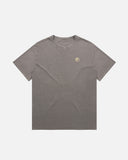 Rbbsh Doppio Tee in faded gray, front view of casual cotton T-shirt with a relaxed fit and simple crew neckline.