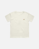 Front view of Rbbsh Doppio Youth Tee in ecru, a comfortable youth T-shirt with a simple design and soft fabric.