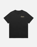 Rbbsh 1/11 Roundel Tee in faded coal color, front view showing classic round neckline and minimalist design.